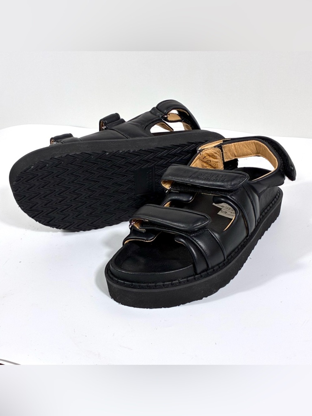 Isabel Marant Madee Platform Leather Sandals Black 41 NEW Flat Summer Designer - Picture 6 of 14